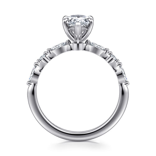 14K White Gold Pear Shape Diamond Engagement Ring