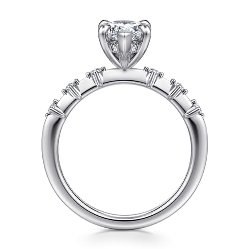 14K White Gold Pear Shape Diamond Engagement Ring