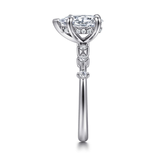 14K White Gold Pear Shape Diamond Engagement Ring