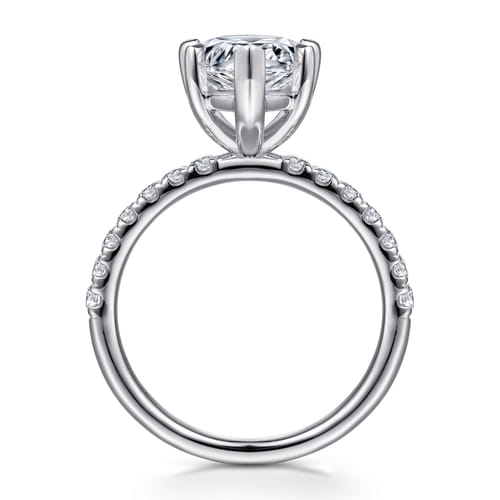 14K White Gold Pear Shape Diamond Engagement Ring