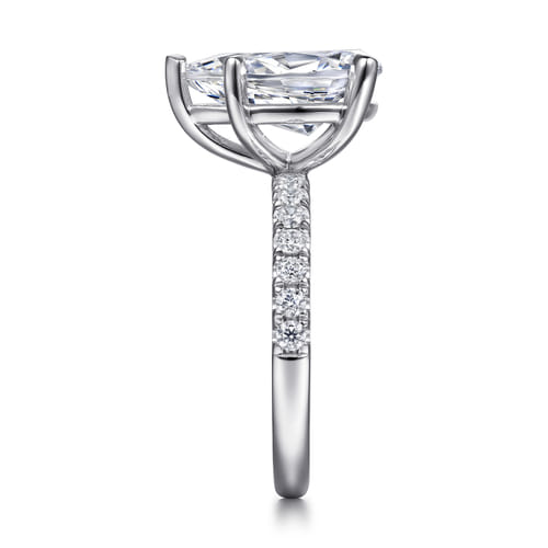 14K White Gold Pear Shape Diamond Engagement Ring