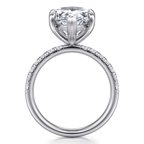 14K White Gold Pear Shape Diamond Engagement Ring