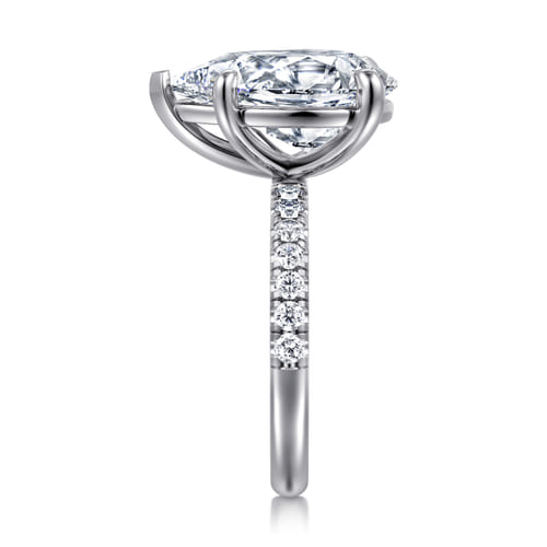 14K White Gold Pear Shape Diamond Engagement Ring