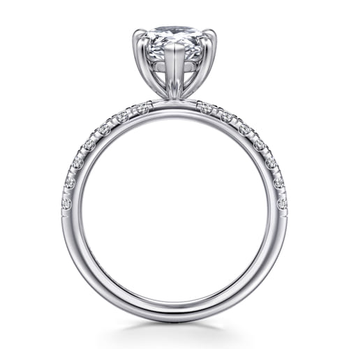 14K White Gold Pear Shape Diamond Engagement Ring