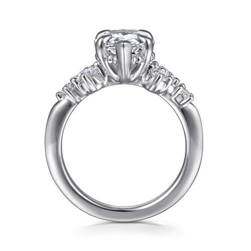 14K White Gold Pear Shape Diamond Engagement Ring