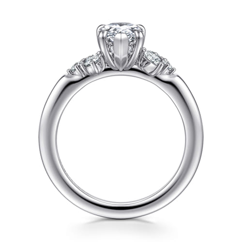 14K White Gold Pear Shape Diamond Engagement Ring