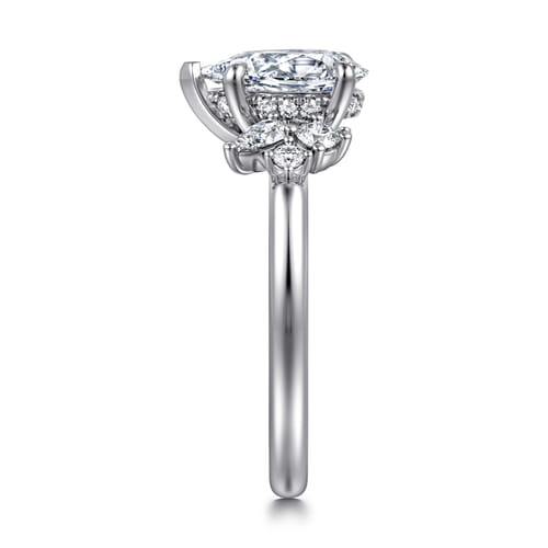 14K White Gold Pear Shape Diamond Engagement Ring