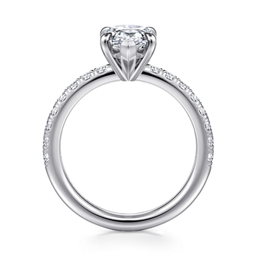 14K White Gold Pear Shape Diamond Engagement Ring