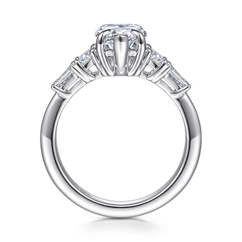 14K White Gold Pear Shape Diamond Engagement Ring