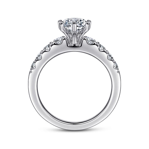 14K White Gold Pear Shape Diamond Engagement Ring