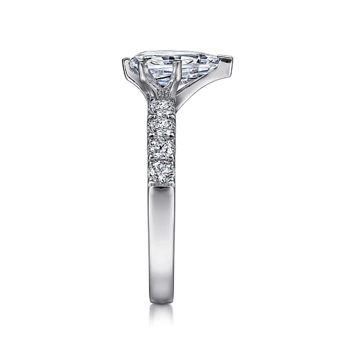 14K White Gold Pear Shape Diamond Engagement Ring