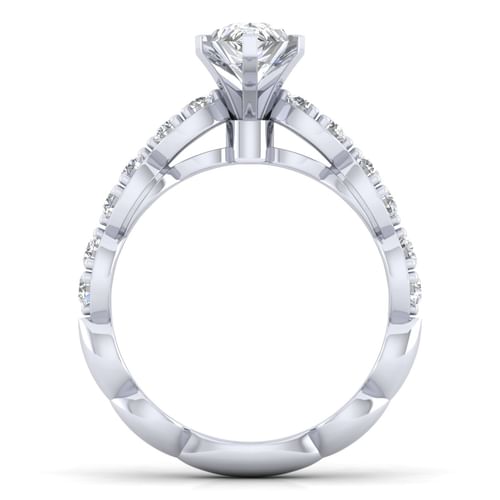 14K White Gold Pear Shape Diamond Engagement Ring