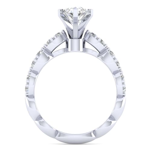 14K White Gold Pear Shape Diamond Engagement Ring