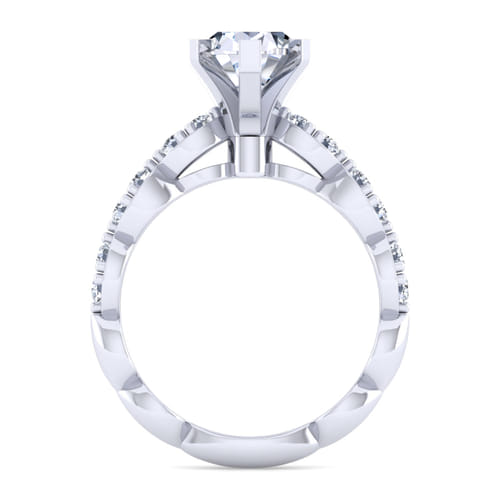 14K White Gold Pear Shape Diamond Engagement Ring