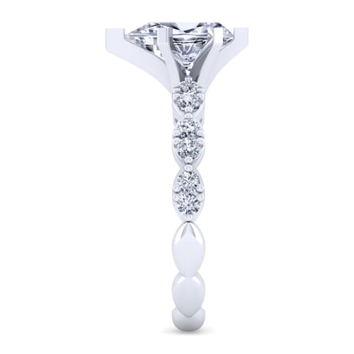 14K White Gold Pear Shape Diamond Engagement Ring
