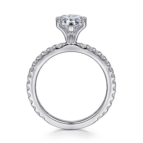 14K White Gold Pear Shape Diamond Engagement Ring