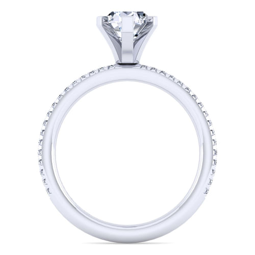 14K White Gold Pear Shape Diamond Engagement Ring