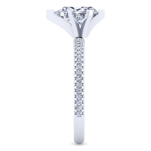 14K White Gold Pear Shape Diamond Engagement Ring