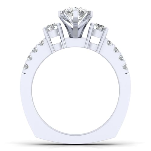 14K White Gold Pear Shape Diamond Engagement Ring