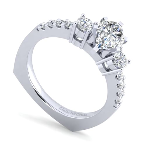 14K White Gold Pear Shape Diamond Engagement Ring