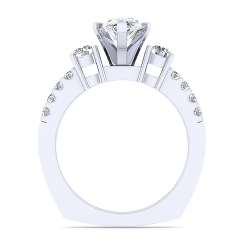 14K White Gold Pear Shape Diamond Engagement Ring