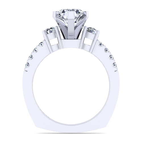 14K White Gold Pear Shape Diamond Engagement Ring