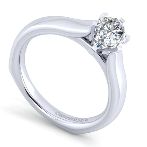 14K White Gold Pear Shape Diamond Engagement Ring