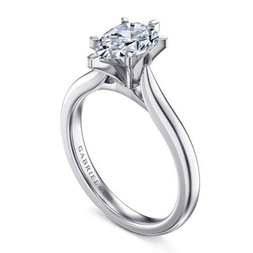 14K White Gold Pear Shape Diamond Engagement Ring