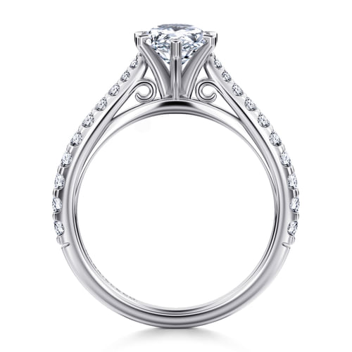 14K White Gold Pear Shape Diamond Engagement Ring