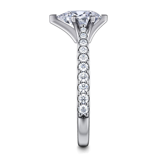 14K White Gold Pear Shape Diamond Engagement Ring