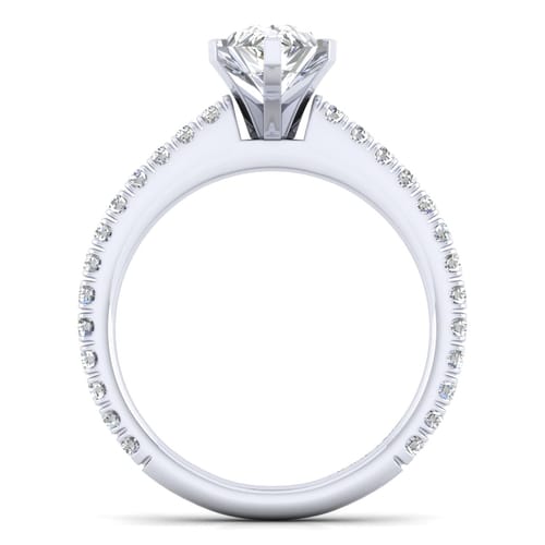 14K White Gold Pear Shape Diamond Engagement Ring