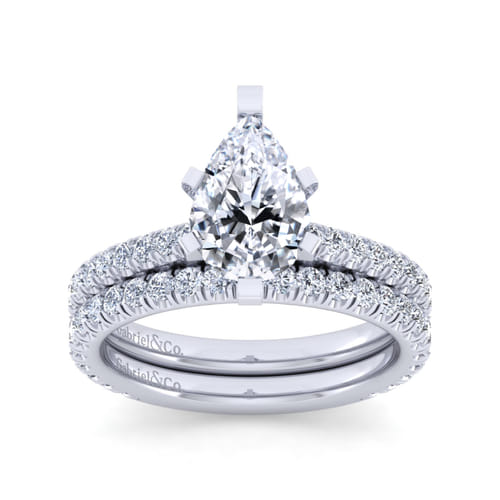 14K White Gold Pear Shape Diamond Engagement Ring 14K White Gold Pear Shape Diamond Engagement Ring