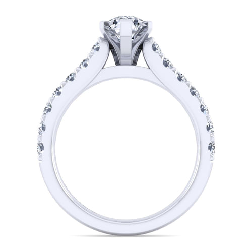 14K White Gold Pear Shape Diamond Engagement Ring