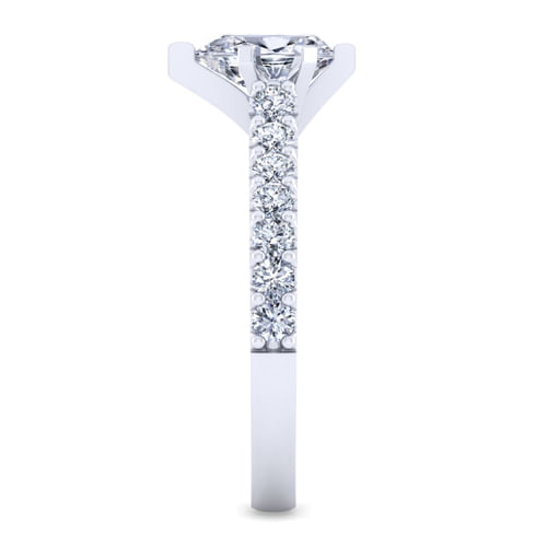 14K White Gold Pear Shape Diamond Engagement Ring