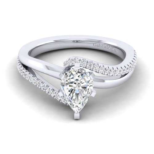 14K White Gold Pear Shape Diamond Engagement Ring 14K White Gold Pear Shape Diamond Engagement Ring