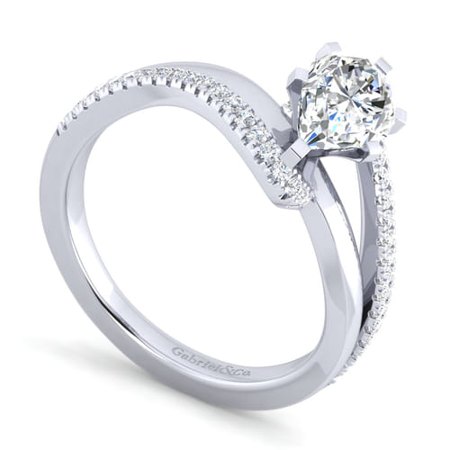 14K White Gold Pear Shape Diamond Engagement Ring 14K White Gold Pear Shape Diamond Engagement Ring