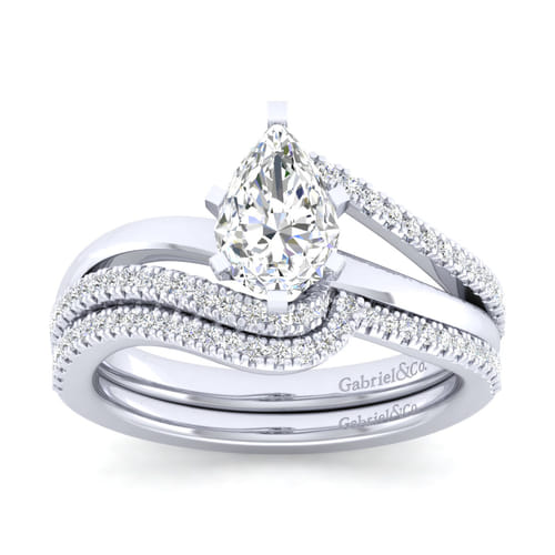 14K White Gold Pear Shape Diamond Engagement Ring 14K White Gold Pear Shape Diamond Engagement Ring