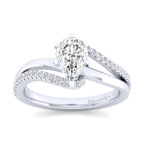14K White Gold Pear Shape Diamond Engagement Ring 14K White Gold Pear Shape Diamond Engagement Ring