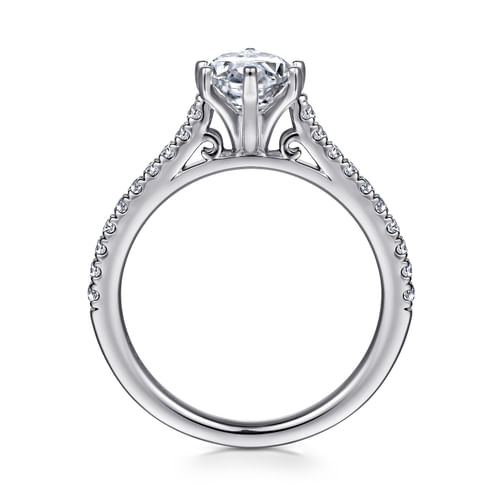 14K White Gold Pear Shape Diamond Engagement Ring