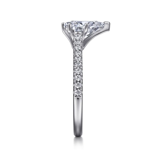 14K White Gold Pear Shape Diamond Engagement Ring