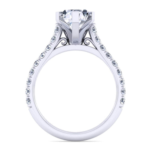 14K White Gold Pear Shape Diamond Engagement Ring
