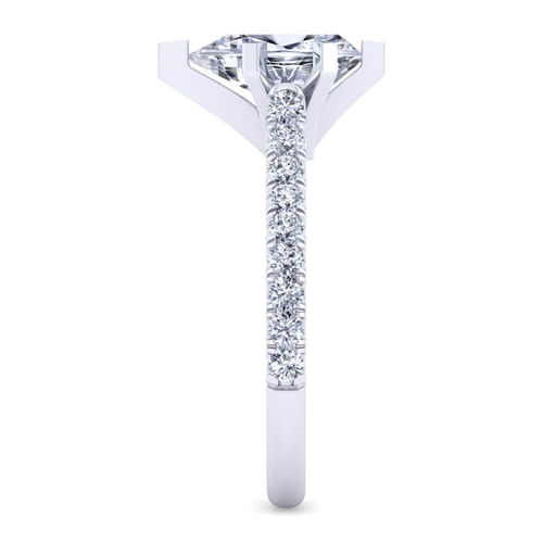 14K White Gold Pear Shape Diamond Engagement Ring