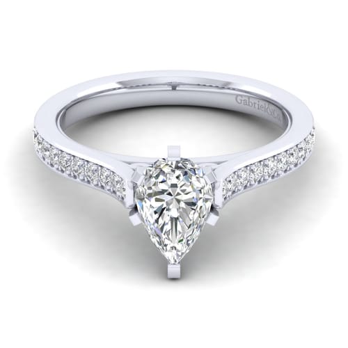 14K White Gold Pear Shape Diamond Engagement Ring 14K White Gold Pear Shape Diamond Engagement Ring