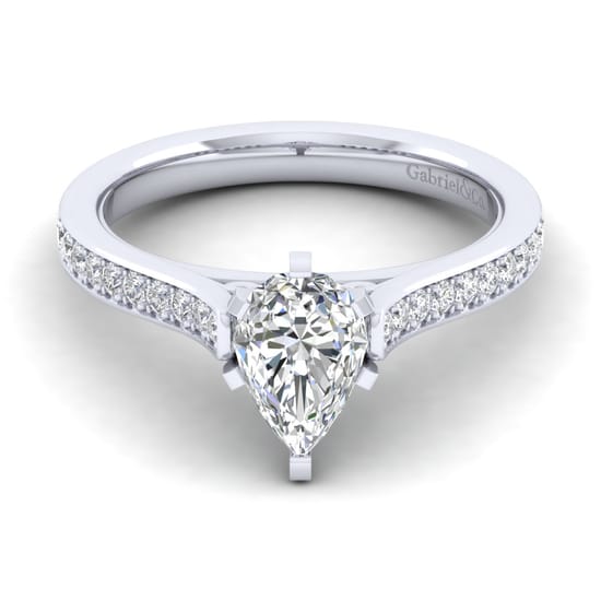 Gabriel - 14K White Gold Pear Shape Diamond Engagement Ring Gabriel - 14K White Gold Pear Shape Diamond Engagement Ring