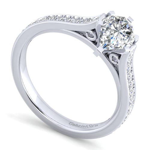 14K White Gold Pear Shape Diamond Engagement Ring 14K White Gold Pear Shape Diamond Engagement Ring