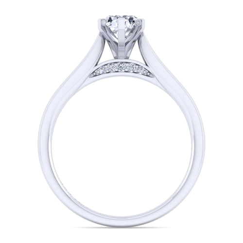 14K White Gold Pear Shape Diamond Engagement Ring