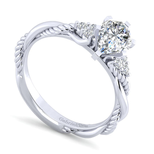 14K White Gold Pear Shape Diamond Engagement Ring