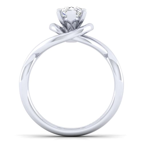 14K White Gold Pear Shape Diamond Engagement Ring