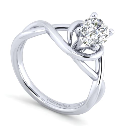 14K White Gold Pear Shape Diamond Engagement Ring