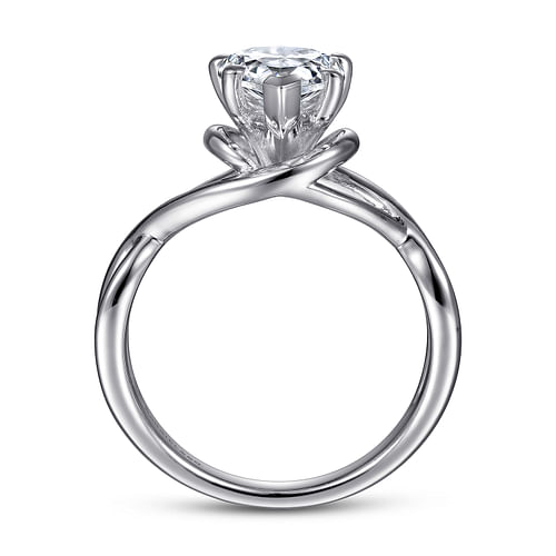 14K White Gold Pear Shape Diamond Engagement Ring